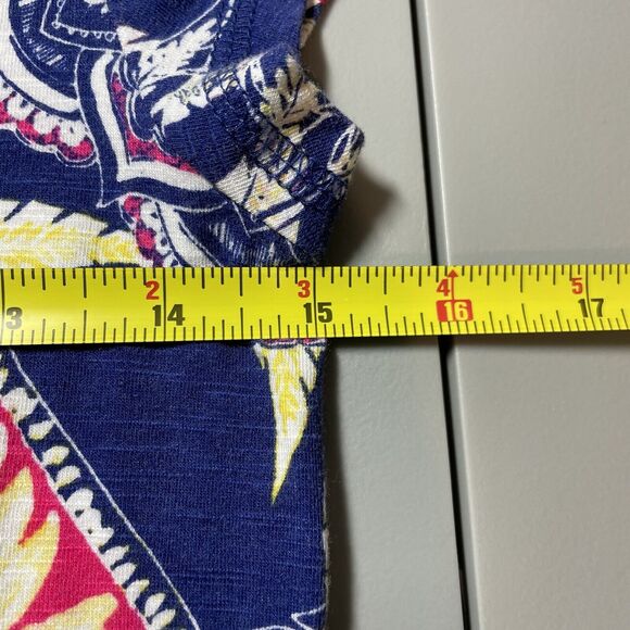 T by Talbots Floral Drawstring Waist Pocket Cap Sleeve Casual T-Shirt Dress Sz P - Picture 10 of 13